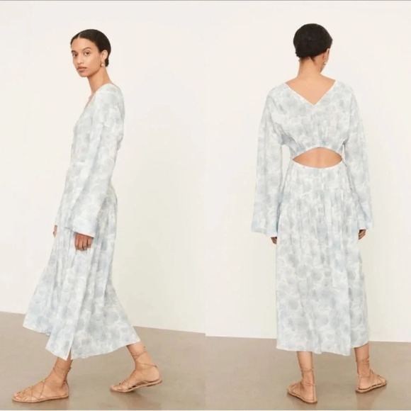 NWT VINCE Dahlia Long Sleeve Double V Neck Dress - Picture 2 of 5